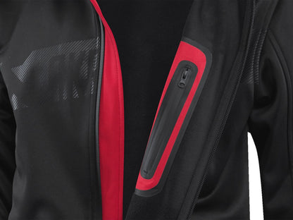 AKRAPOVIC Corpo softshelljas voor dames, zwart/rood, maat S