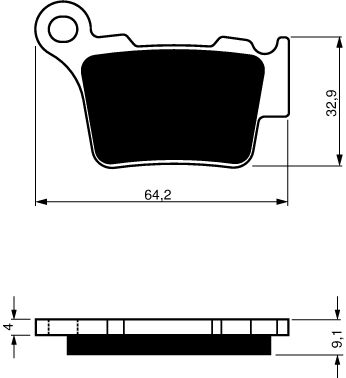 Technische illustratie: GOLDFREN Brake Pads 191 Ceramic Carbon K1 – 191 K1; uitvoering volgens artikelgegevens