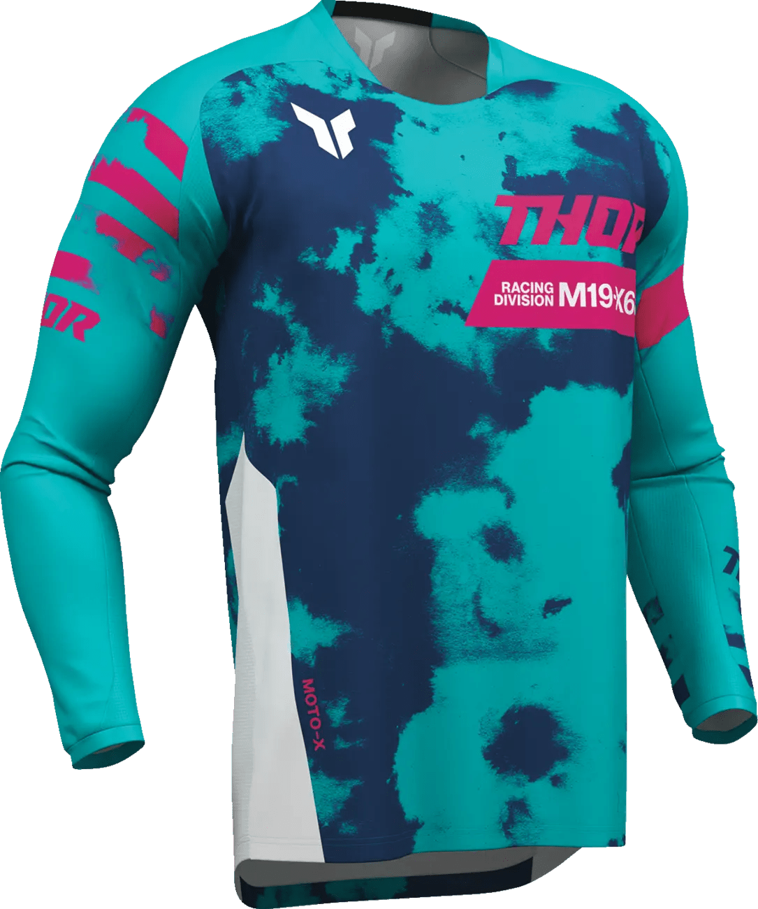THOR Launchmode Bleach crossshirt – Blauw/Roze/Wit/Aqua