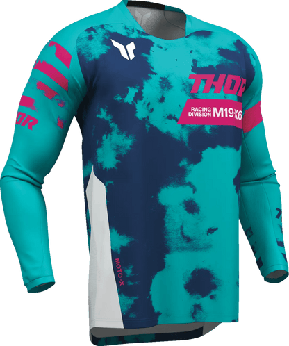 THOR Launchmode Bleach crossshirt – Blauw/Roze/Wit/Aqua