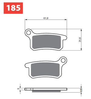GOLDFREN Brake Pads 185 Ceramic Carbon K1 – 185 K1