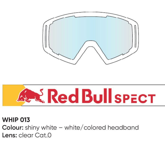 Spect Red Bull Whip MX Goggles Singel lens white clear