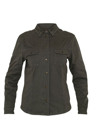 JOHN DOE Motoshirt damesjas olijfgroen XL