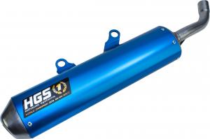 HGS uitlaatdemper aluminium blauw ( enduro demper ) Husqvarna TE 250i/300i 2020-2023 & KTM EXC 250/300 TPI 2020-2024 & Gas Gas EC 250/300 2021-2023