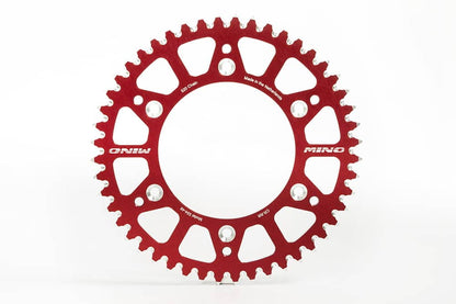 Mino achtertandwiel 52 tands aluminium rood KTM SX/SX-F/EXC/EXC-F 90- & Husqvarna TC/FC/FE/TE 125/150/250/350/450/501 14- - MxProStoreParts