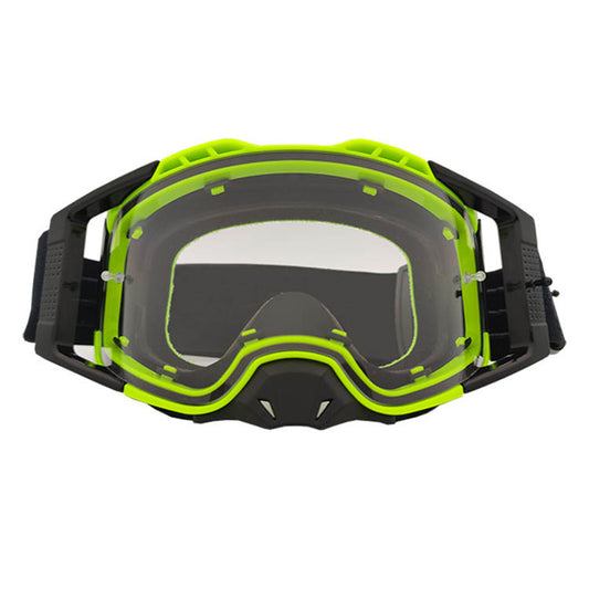 BRAAP Crossbril Zwart met Fluor Geel frame en blanke lens