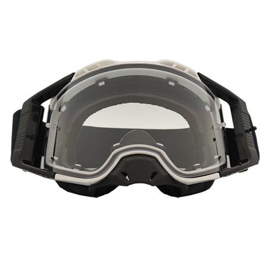 BRAAP Crossbril Zwart met Wit frame en blanke lens