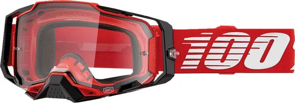 100% Armega crossbril zwart/rood/wit – heldere lens