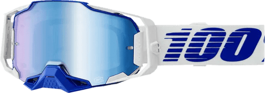 100% Armega crossbril blauw/lichtblauw/wit – blauwe spiegellens