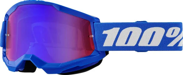 100% Strata 2 crossbril blauw/wit/paars – blauwe/rode spiegellens