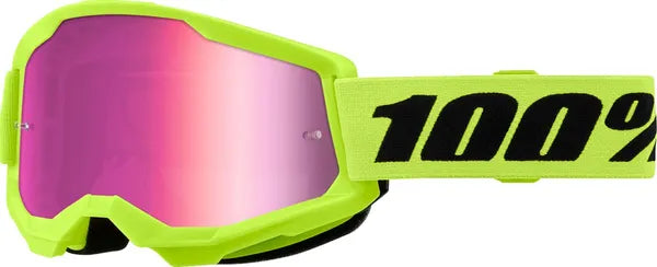 100% Strata 2 crossbril zwart/roze/fluor geel – roze spiegellens