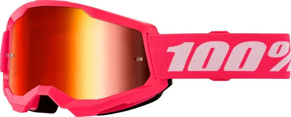 100% Strata 2 crossbril roze/rood/wit – rode spiegellens