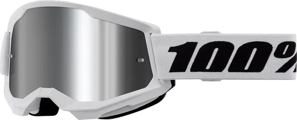 100% Strata 2 crossbril zwart/zilver/wit – zilveren spiegellens