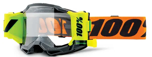 100% Accuri 2 ForeCast crossbril zwart/oranje/fluor geel – heldere lens