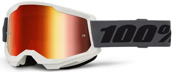 100% Strata 2 crossbril zwart/donkergrijs/rood/wit – rode spiegellens