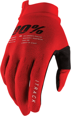 100% iTrack crosshandschoenen rood – maat S
