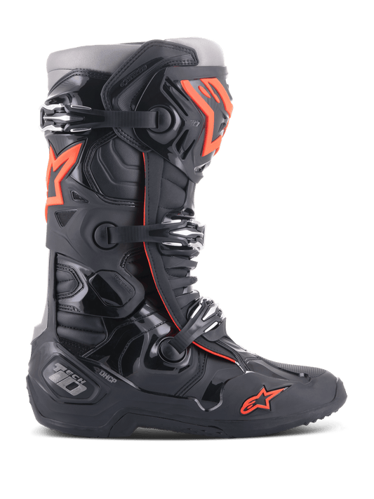 Alpinestars Tech 10 Botas de Cross – Negro / Rojo Fluorescente