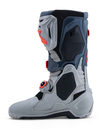 Alpinestars Tech 10 Enduro Crosslaarzen – Middengrijs / Donkergrijs / Fluo Rood – foto 3
