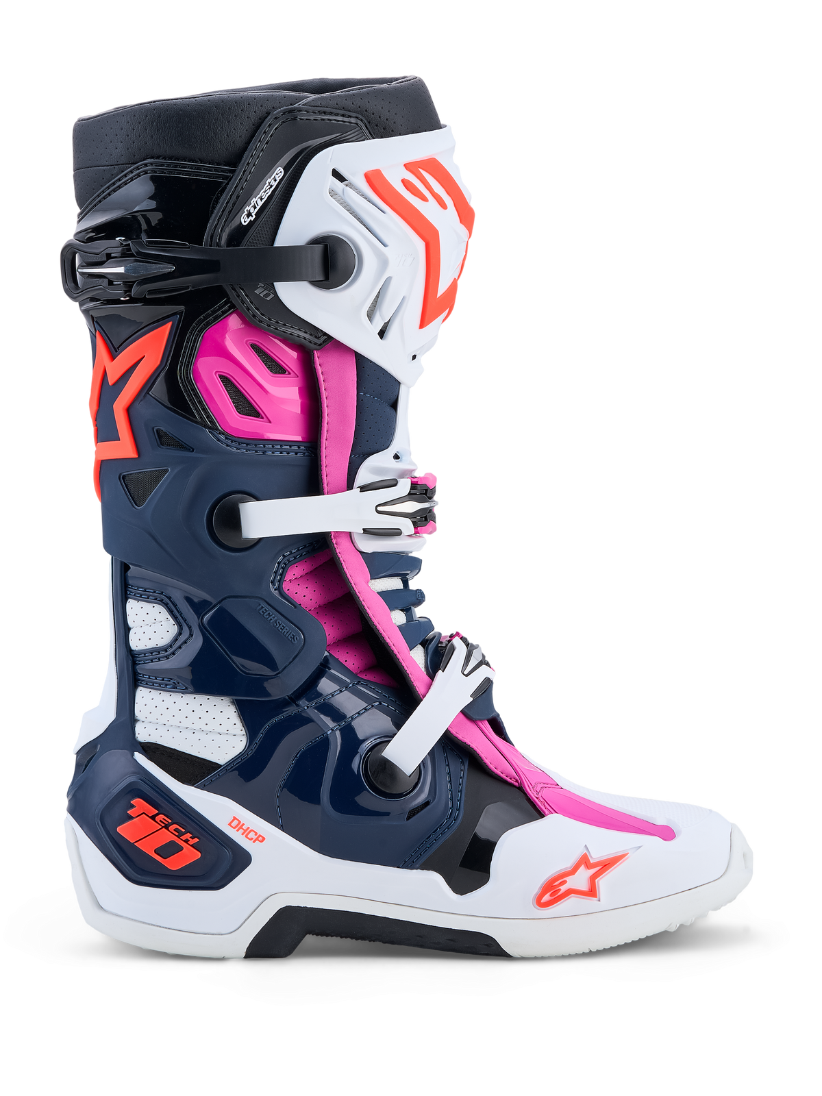 Alpinestars Tech 10 Supervented Crosslaarzen – Donkerblauw / Wit / Zwart / Fuchsia – foto 1