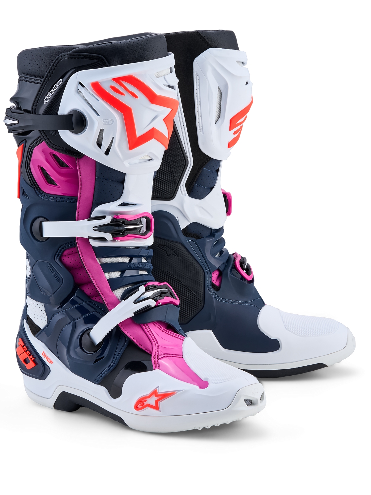 Alpinestars Tech 10 Supervented Crosslaarzen – Donkerblauw / Wit / Zwart / Fuchsia – foto 2