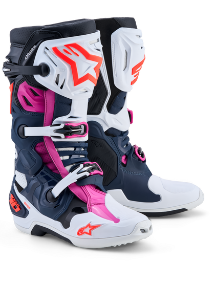 Alpinestars Tech 10 Supervented Crosslaarzen – Donkerblauw / Wit / Zwart / Fuchsia – foto 2