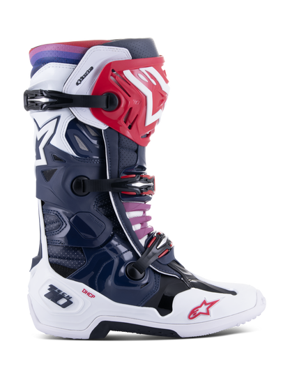 Alpinestars Tech 10 Supervented Crosslaarzen – Marineblauw / Wit / Rainbow – foto 1