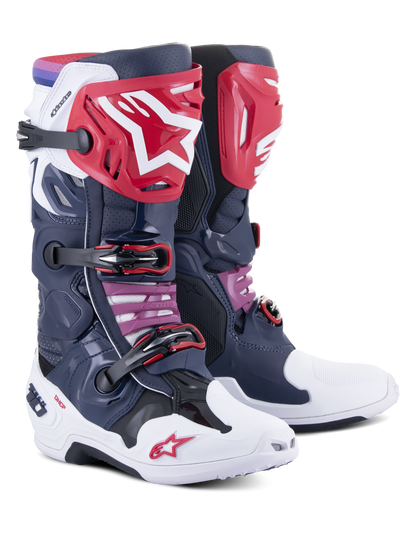Alpinestars Tech 10 Supervented Crosslaarzen – Marineblauw / Wit / Rainbow – foto 2