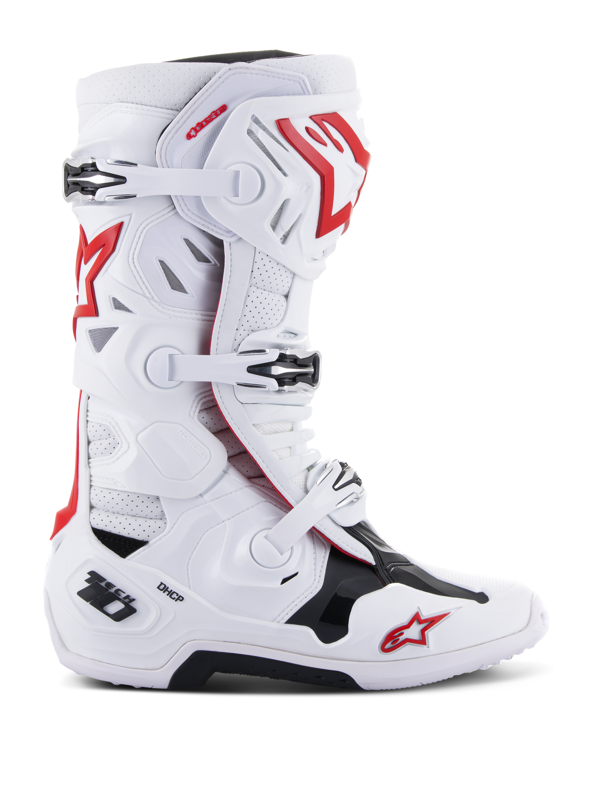 Alpinestars Tech 10 Supervented Crosslaarzen – Wit / Helderrood – foto 1