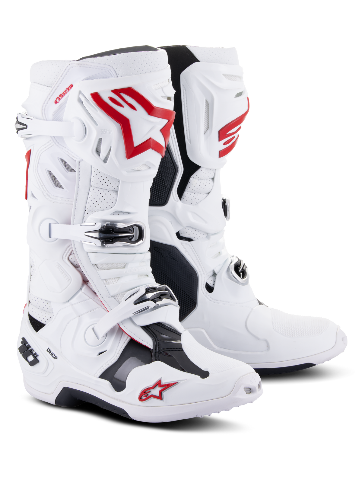 Alpinestars Tech 10 Supervented Crosslaarzen – Wit / Helderrood – foto 2