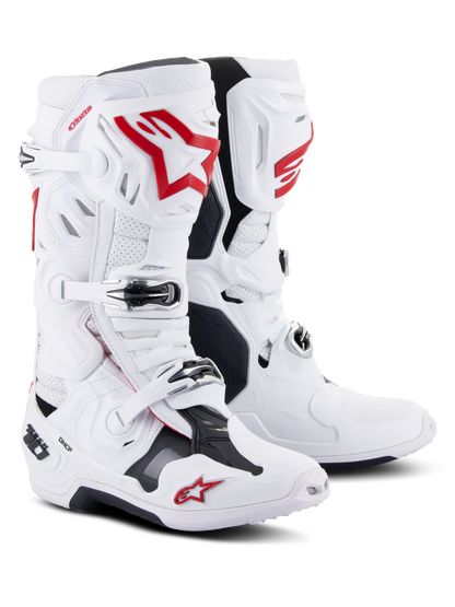 Alpinestars Tech 10 Supervented Crosslaarzen – Wit / Helderrood – foto 2