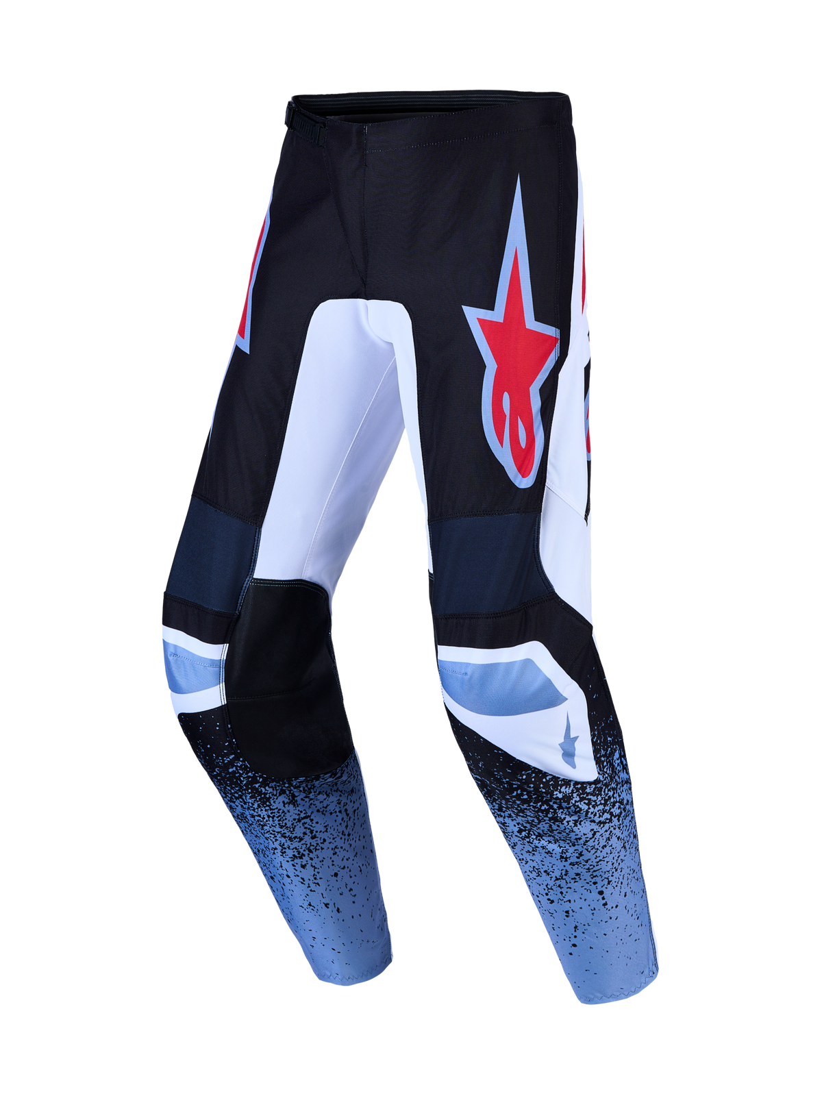 Alpinestars Fluid Drag Broek 2027 – Zwart Wit Licht Blauw Rood Fluo