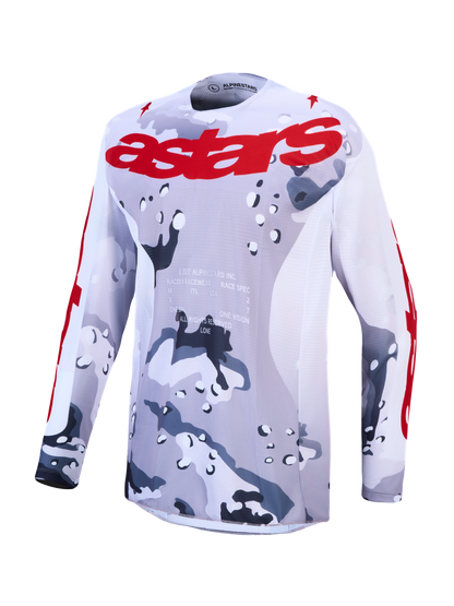 Alpinestars Racer Air Lone Jersey 2027 – Grijs Camo Wit Vuur Rood