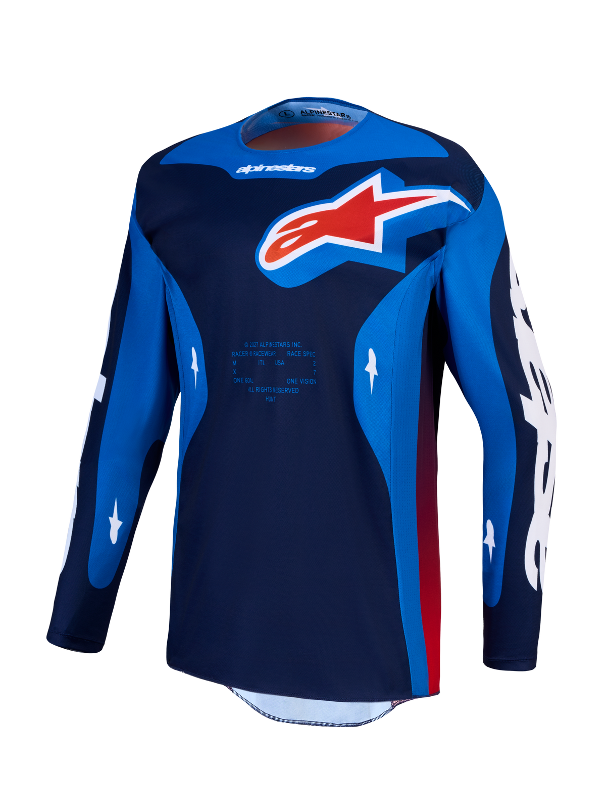Alpinestars Racer Hunt Jersey 2027 – Strong Blauw Diep Blauw Vuur Rood