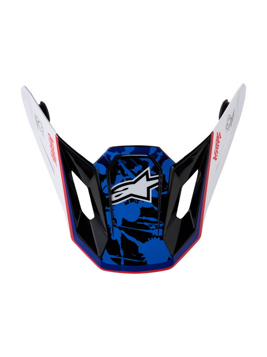 Alpinestars S-M7 Blaster Vizier – Wit Blauw Rood Glans