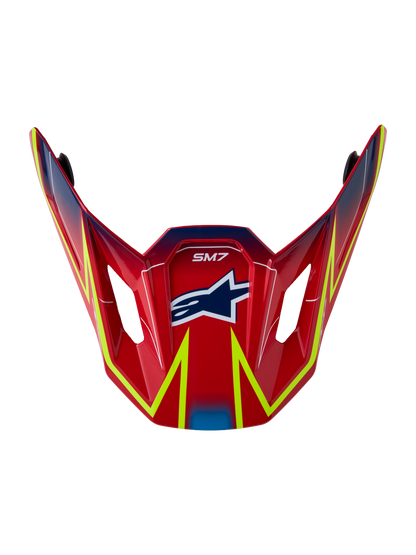 Alpinestars S-M7 Cast Vizier – Rood Geel Fluo Blauw Glans