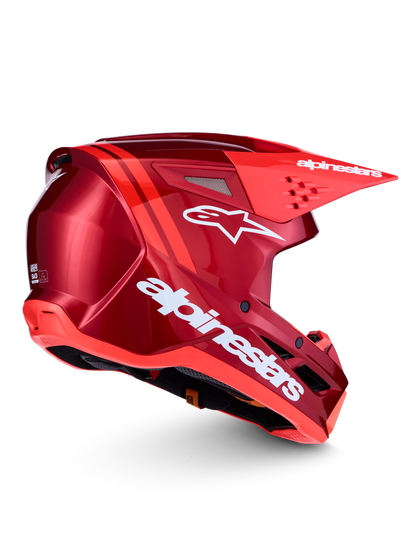Alpinestars S-M3 Radium Helm ECE 22.06 – Rood Mot Rood Fluo Wit Glans