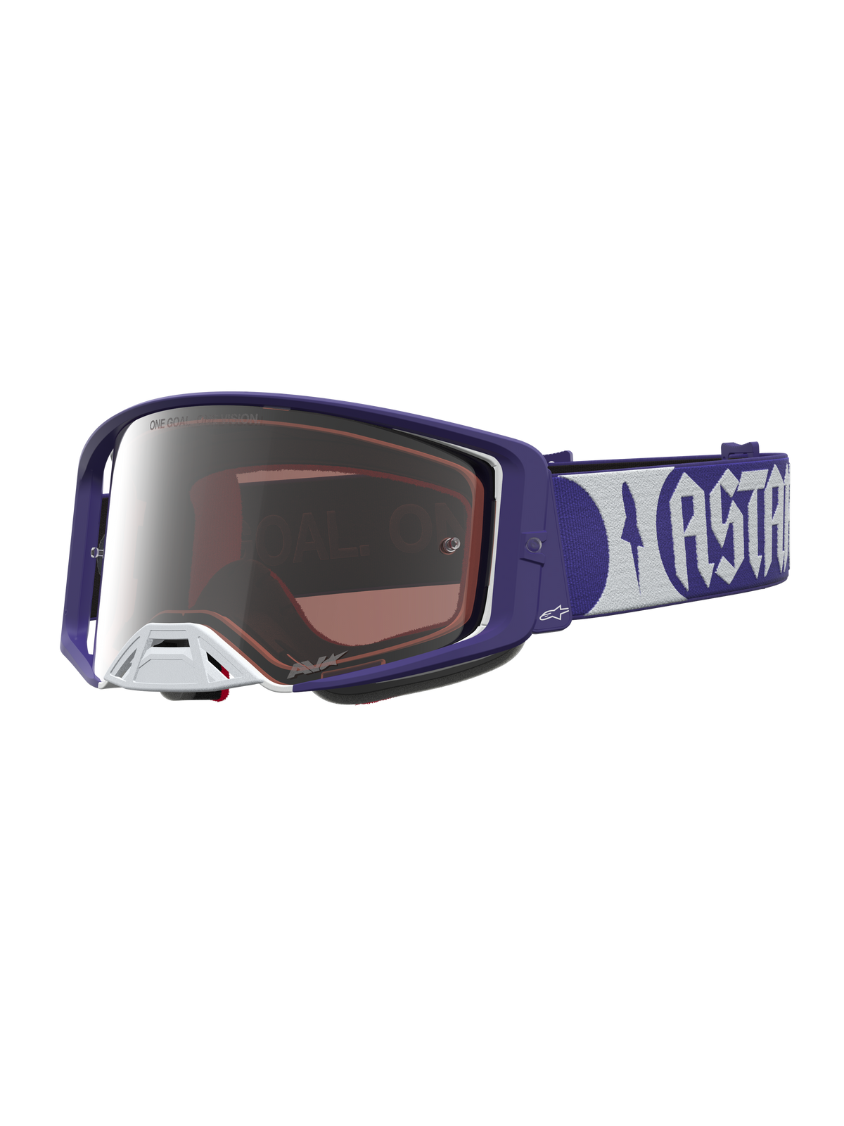 Alpinestars Supertech Atrox Crossbril – Diep Blauw Wit Spiegel Zilver