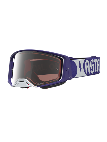 Alpinestars Supertech Atrox Crossbril – Diep Blauw Wit Spiegel Zilver