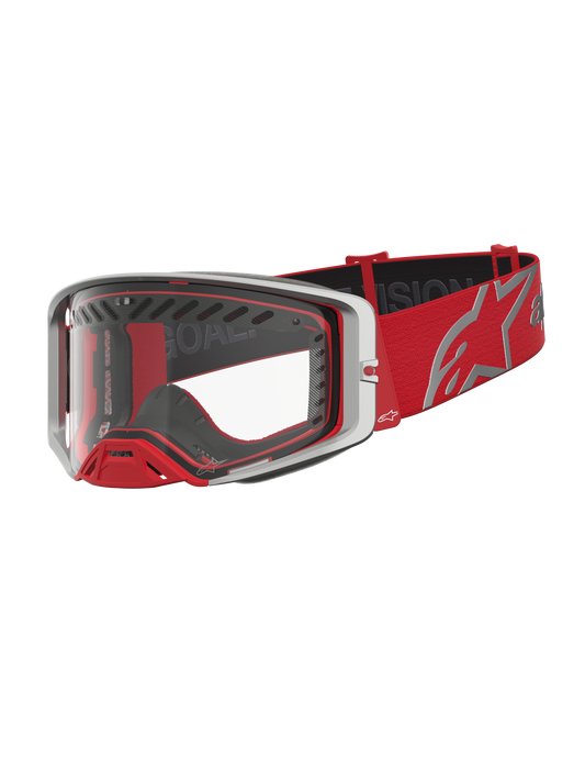 Alpinestars Supertech Dura Air Fluid Crossbril – Rood Zilver Helder