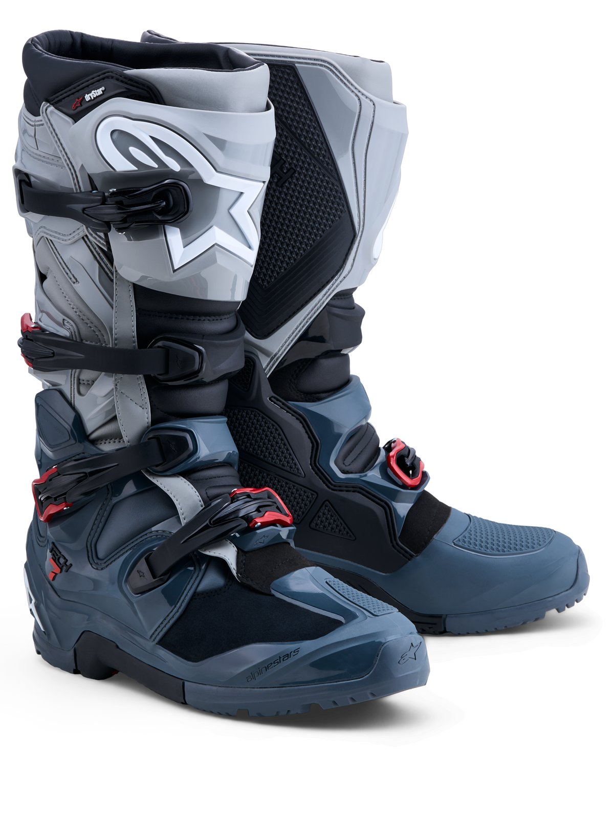 Alpinestars Tech 7 Enduro Drystar® Laarzen 2027 – Donker Grijs Mid Grijs Bright Rood