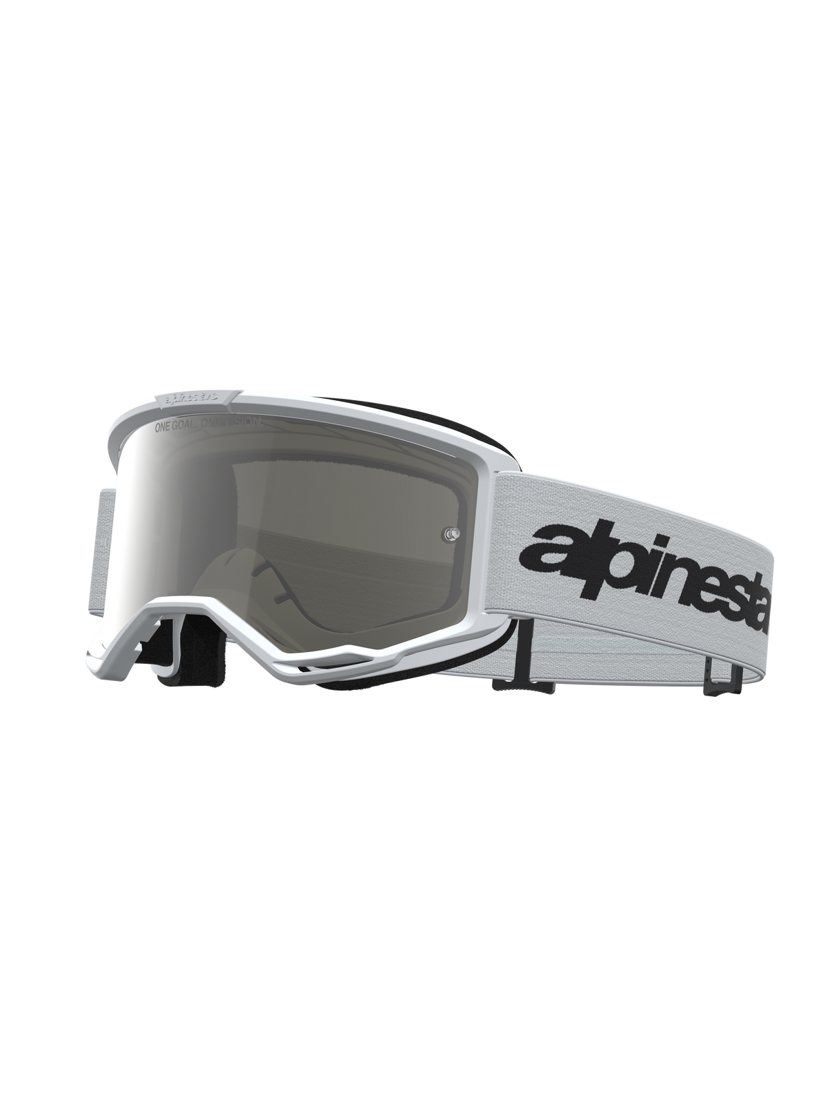 Alpinestars Vision 3 Wordmark Mirror Crossbril – Wit Zwart Spiegel Zilver
