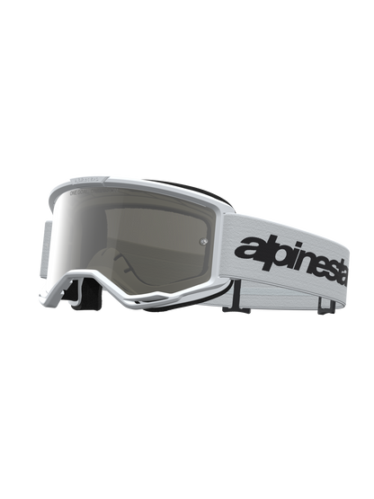 Alpinestars Vision 3 Wordmark Mirror Crossbril – Wit Zwart Spiegel Zilver