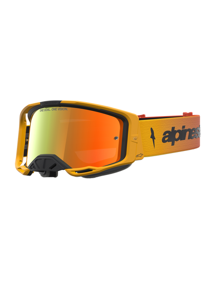 Alpinestars Vision 8 Amber Mirror Crossbril – Vuur Rood Zwart Spiegel Rood
