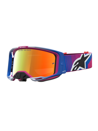 Alpinestars Vision 8 Maven Crossbril – Vuur Rood Zwart Spiegel Rood