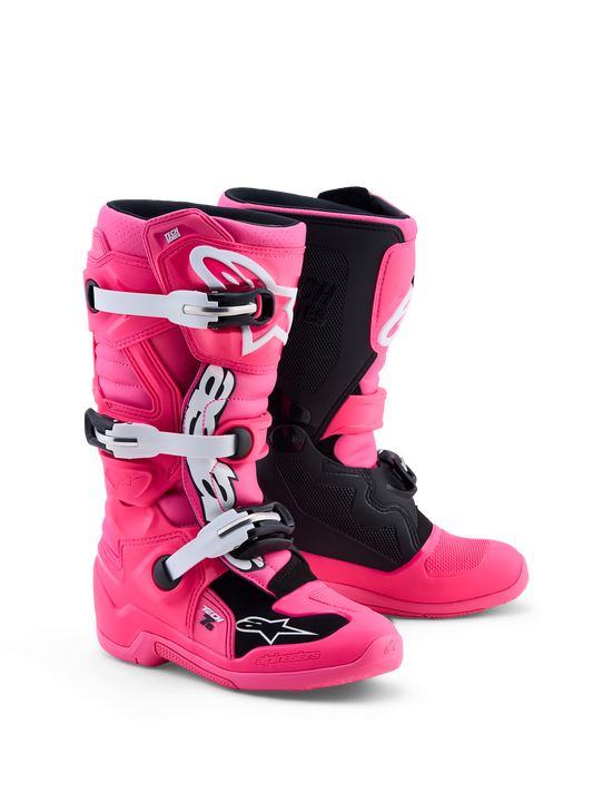 Alpinestars Jeugd Tech 7S Laarzen – Roze Fluo Zwart Wit