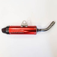 HGS uitlaatdemper aluminium Rood met carbon eindkap ( enduro demper ) KTM EXC 125 2013-2016 & Husqvarna TE 125 2014-2016